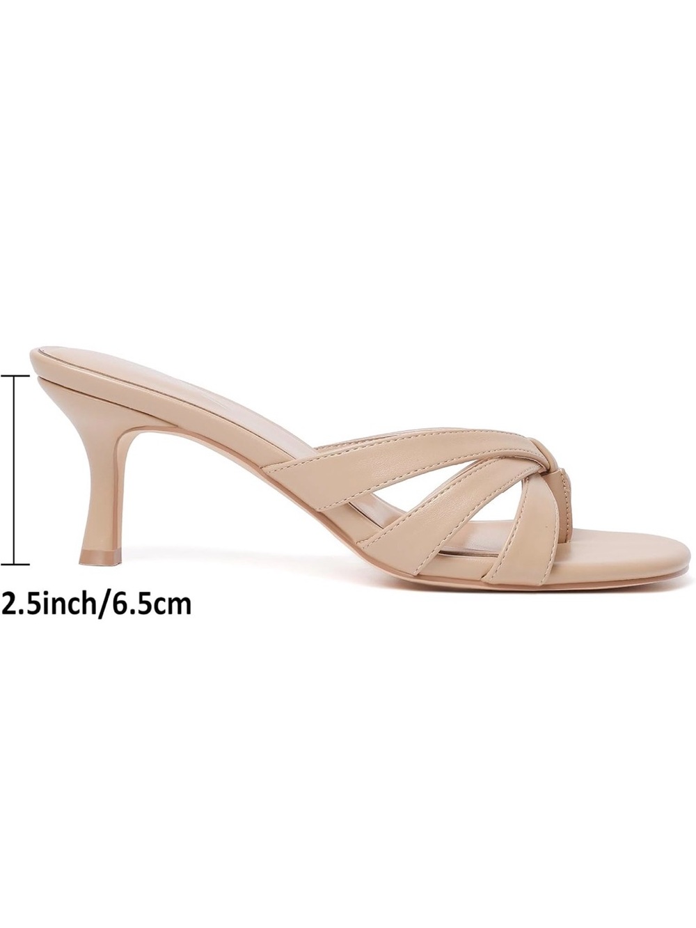 🆕Nude Print Open-Toe Kitten Heel Mule - Picture 2 of 3